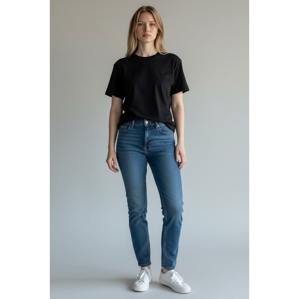 Lucky Brand‎ Sweet Crop Jeans Womens 4/27 Dark Wash Denim Mid Rise Straight Leg